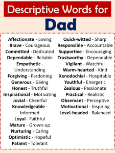 Adjectives for Dad (Descriptive Words for Dad) - Vocabulary Point