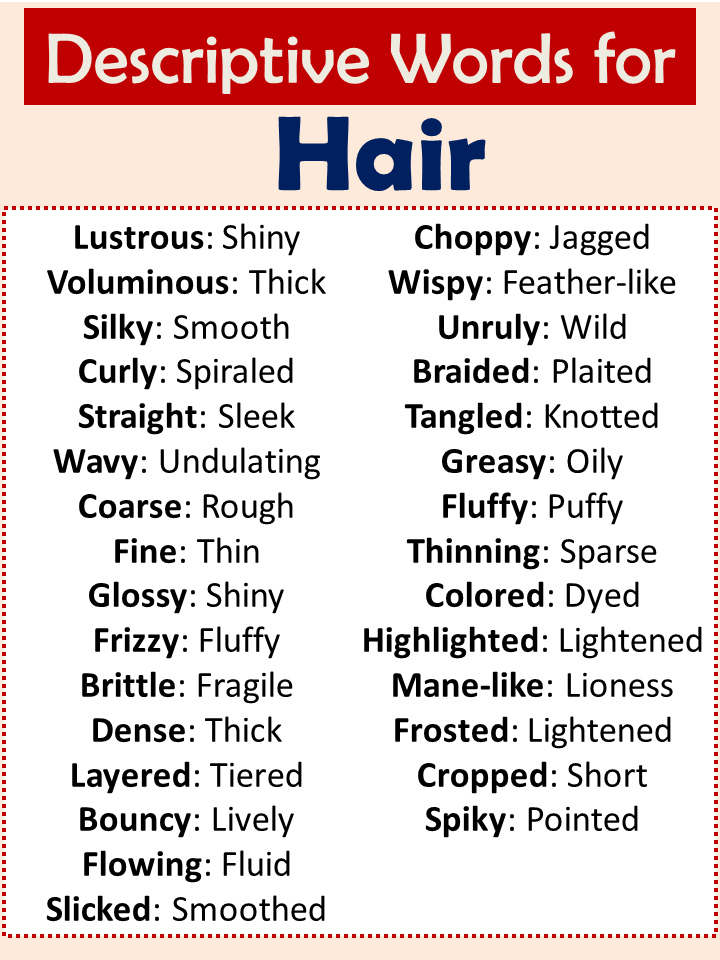 Descriptive Words For Hair