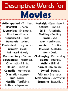 movie review vocabulary adjectives