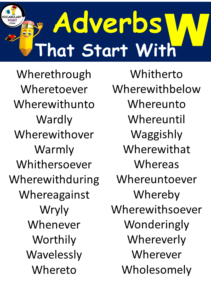List Of Adverbs Starting With W