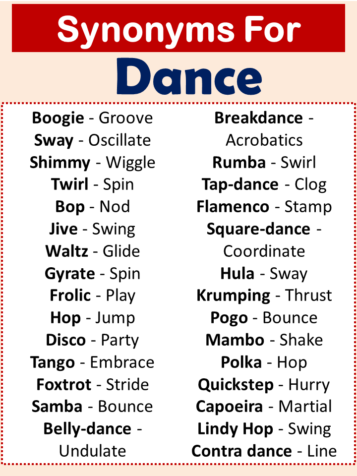 Synonyms For Dance