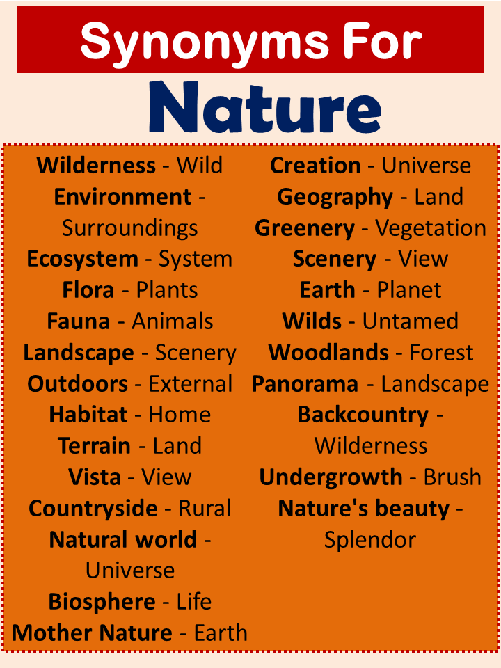 Synonyms For Nature
