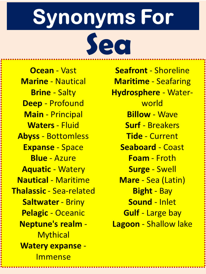 Synonyms For Sea