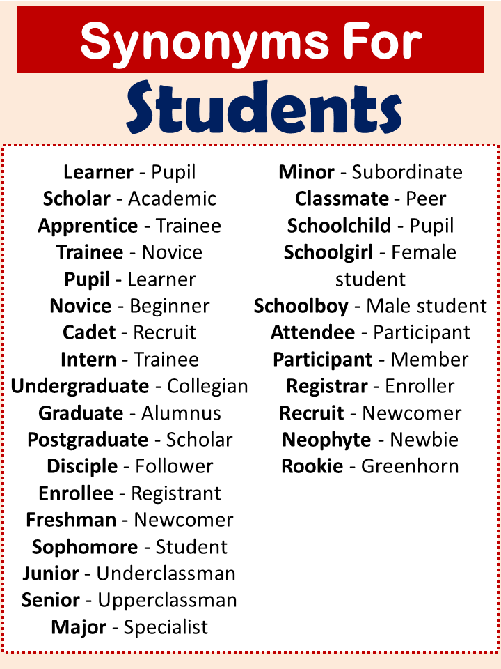 Synonyms For Students