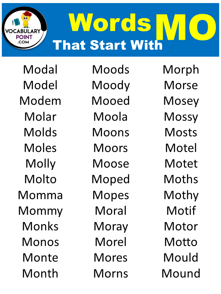 5 Letter Words That Start With MO