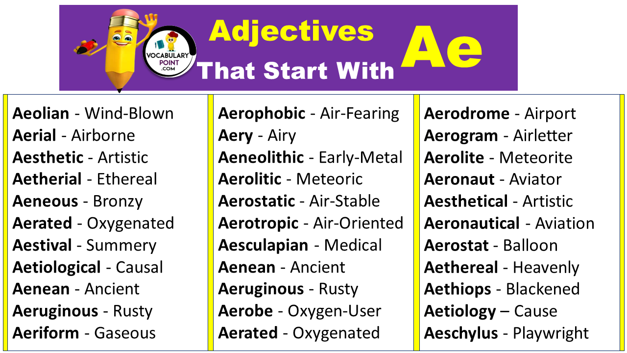 Adjectives That Start With Ae