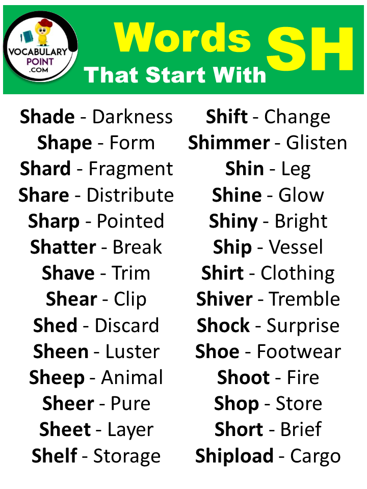 Adjectives That Start With SH