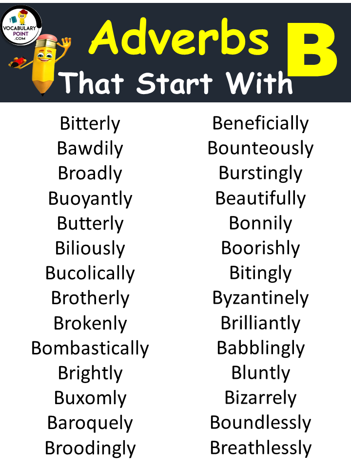 Adverbs Starting With B