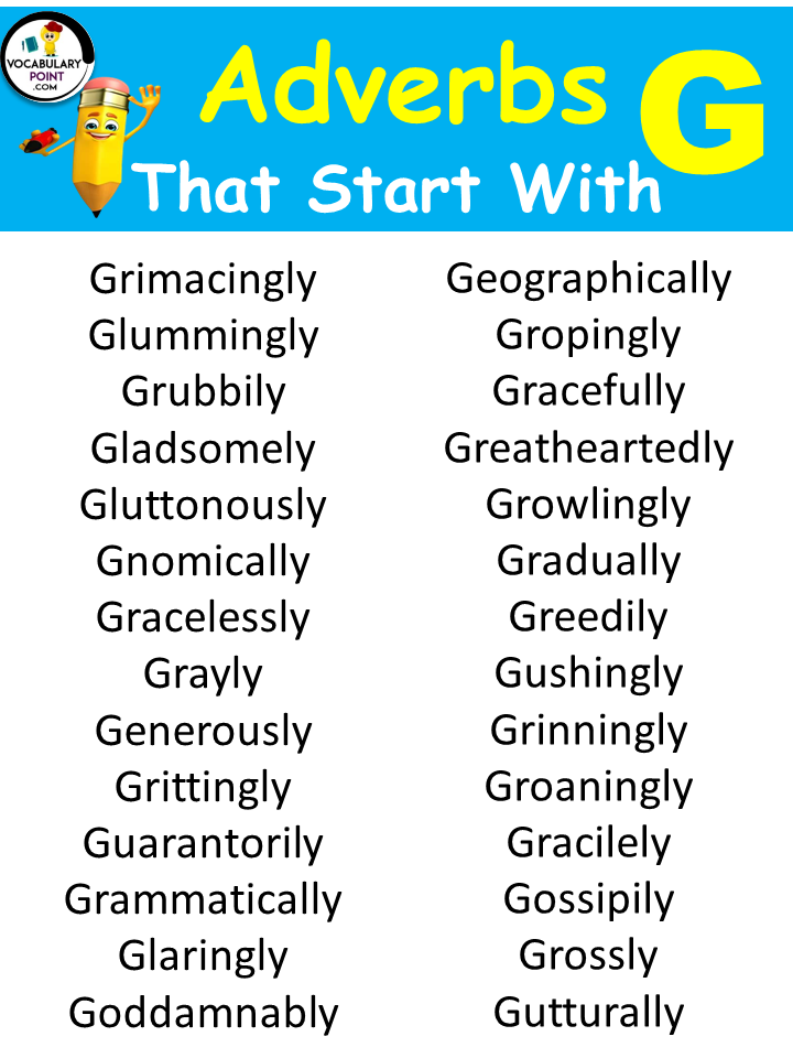 Adverbs Starting With G