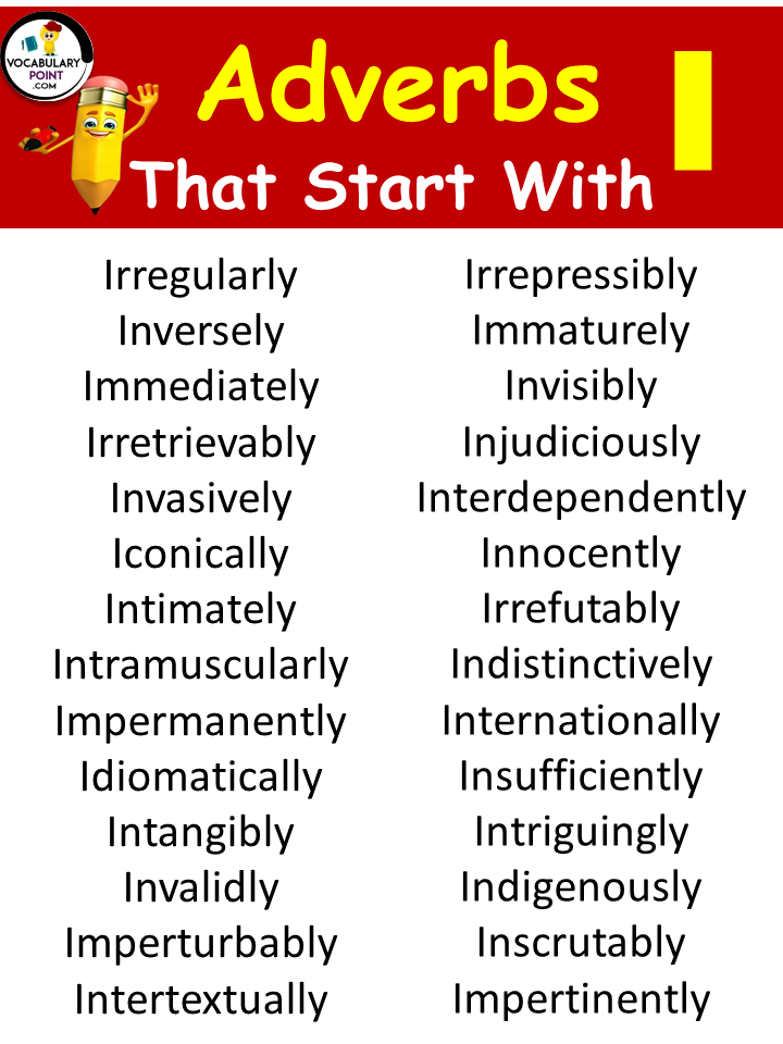 Adverbs Starting With I