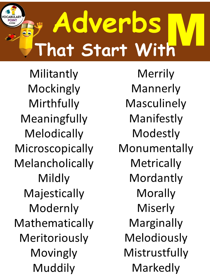 Adverbs Starting With M