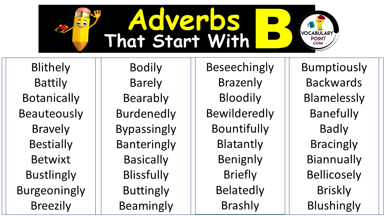 Adverbs That Start With B