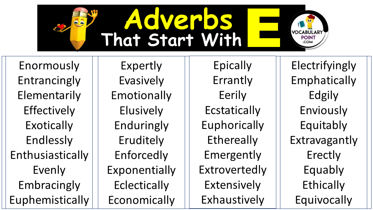 Adverbs That Start With E