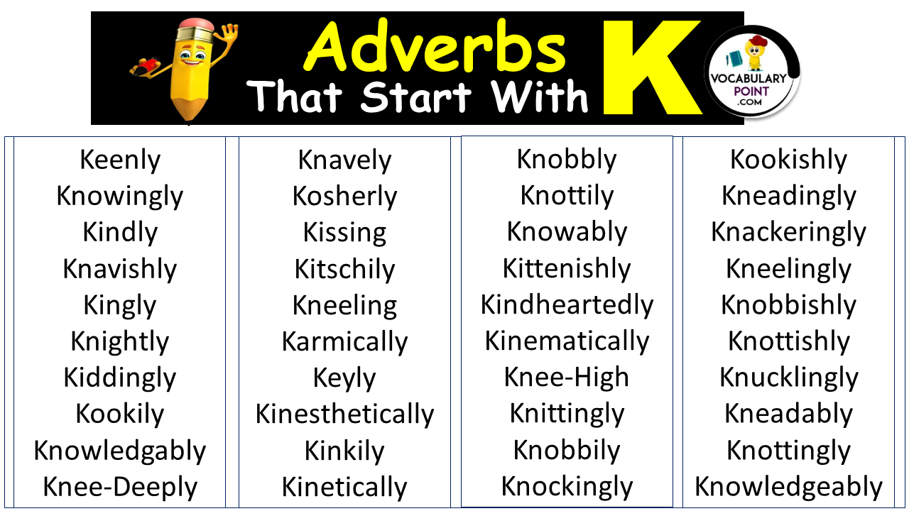 Adverbs That Start With K