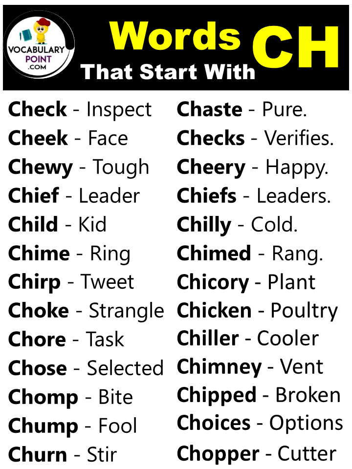 Easy Words That Start With Ch