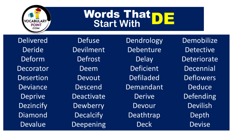 Word Beginning With De