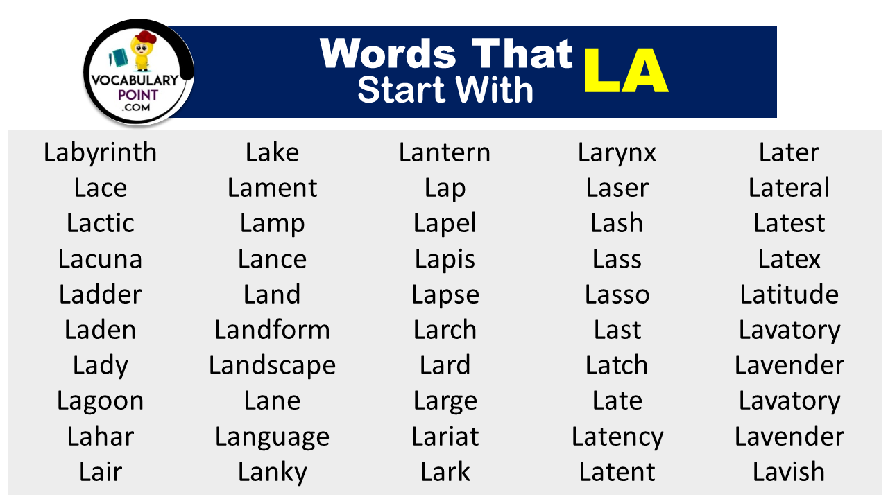 Words That Start with LA