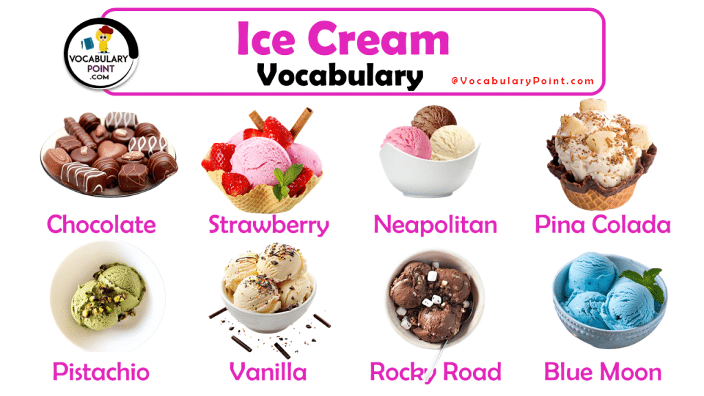 Ice Cream Vocabulary (All Ice Cream Flavor) - Vocabulary Point