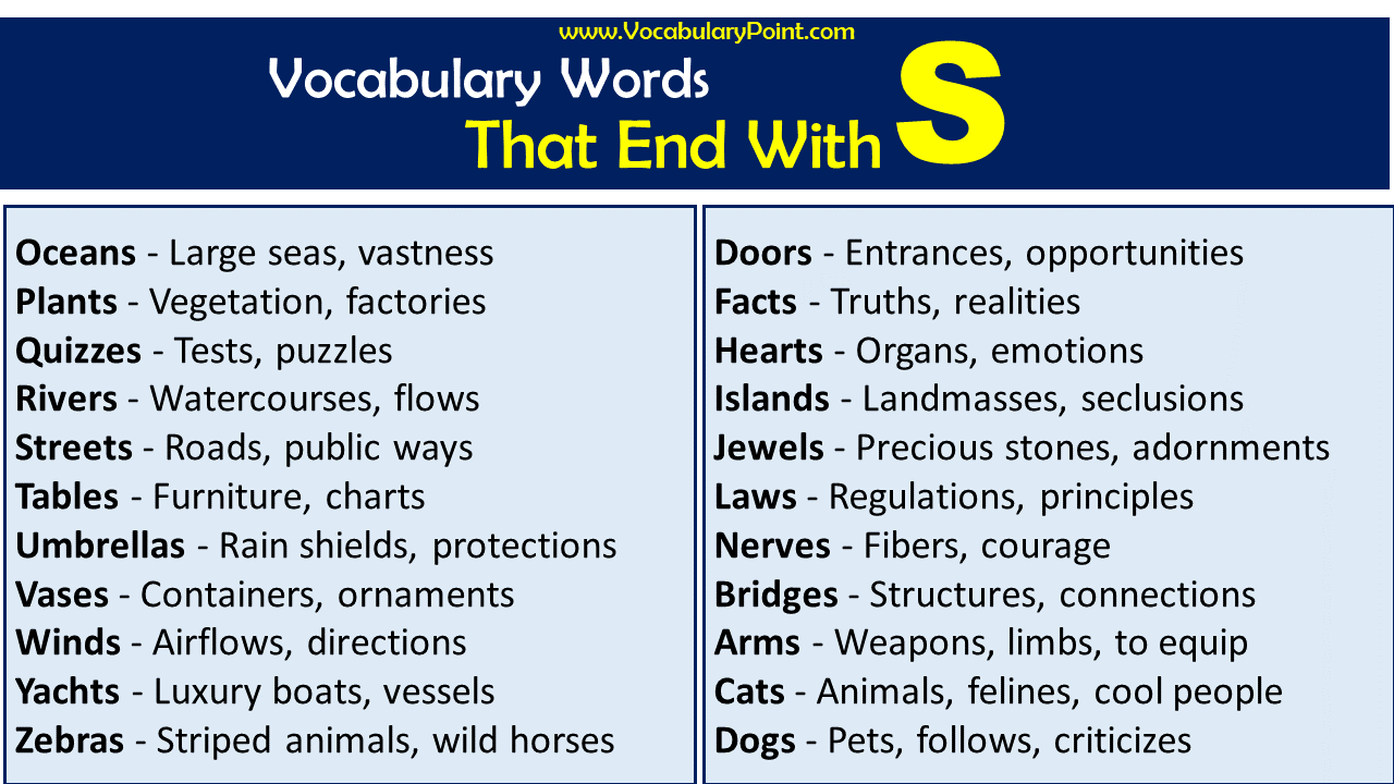 Words That End with S
