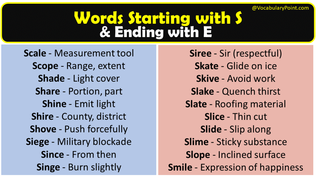 5 letter words starting with a and including s and e