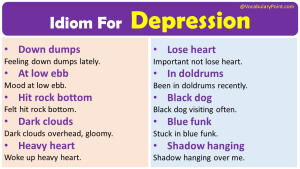 English Idioms For Depression - Vocabulary Point