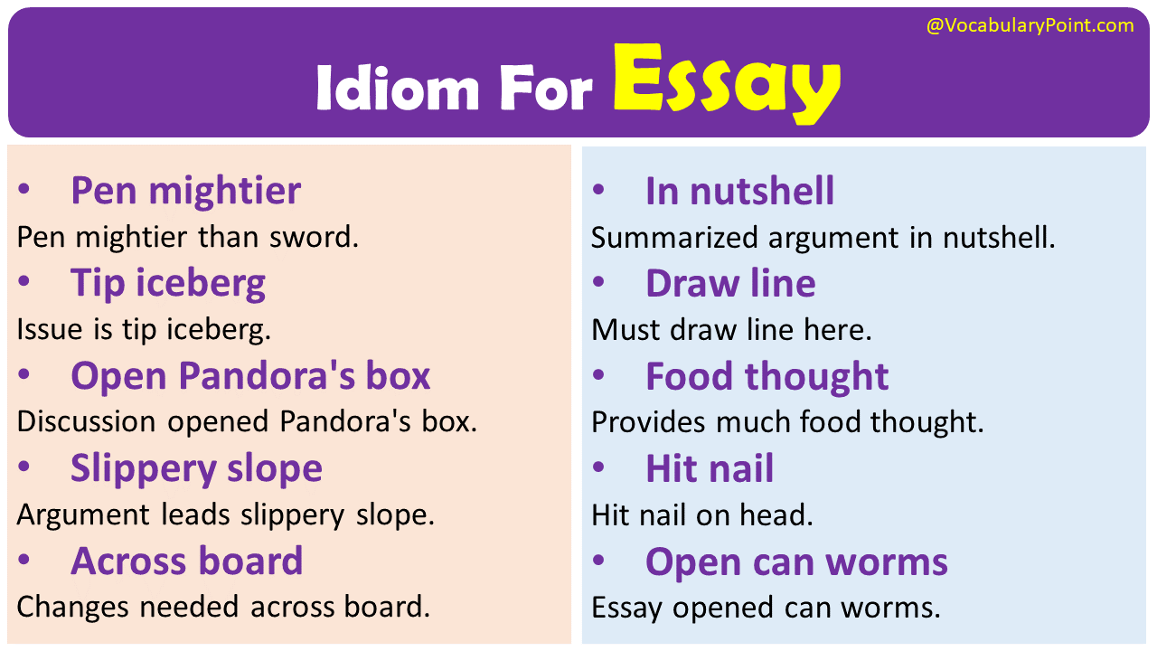 Idiom For Essay
