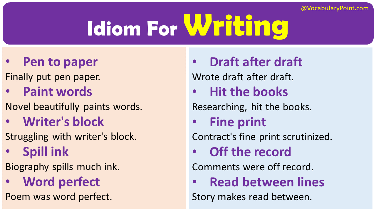 Idiom For Writing