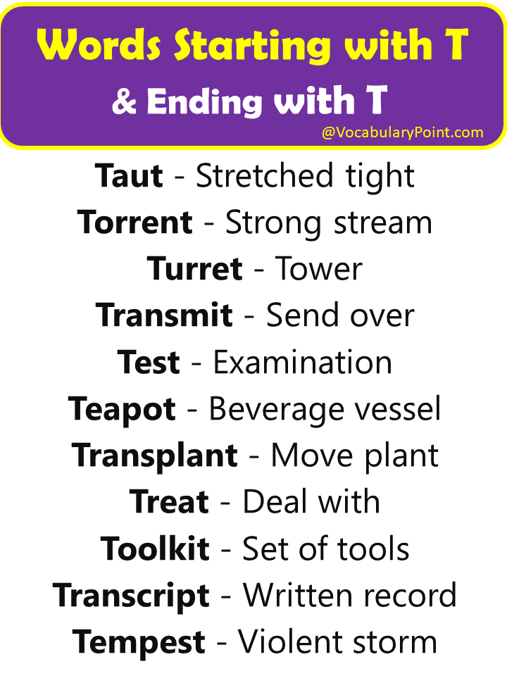Words Start with T and End with T