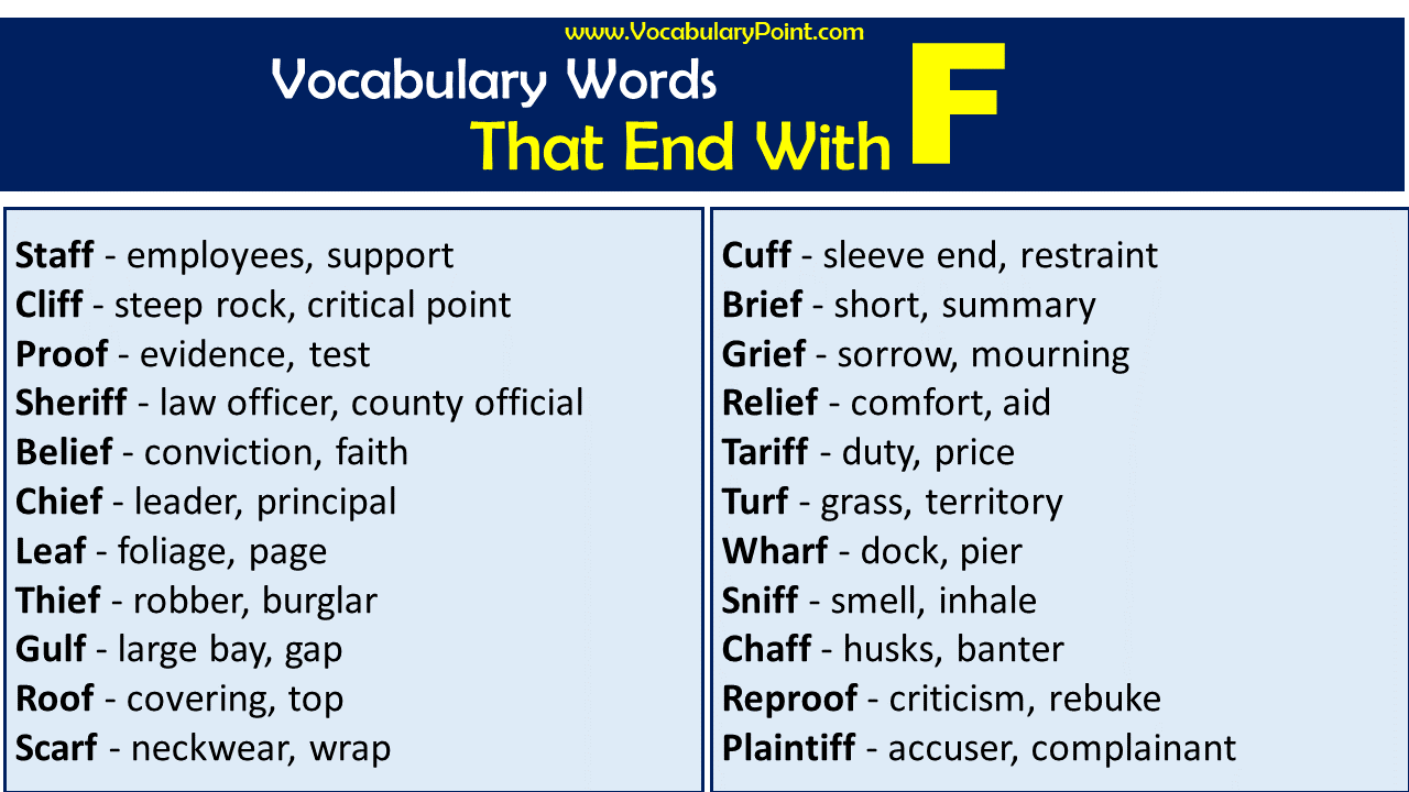 Words That End with F