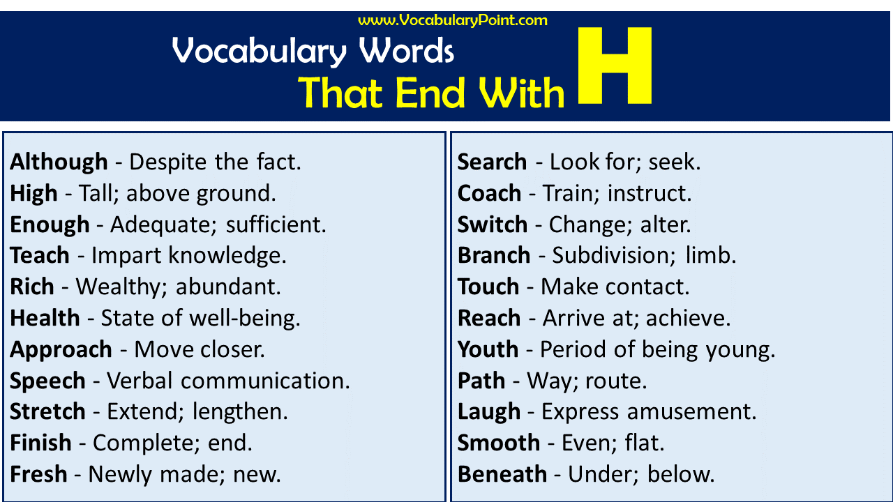 Words That End with H