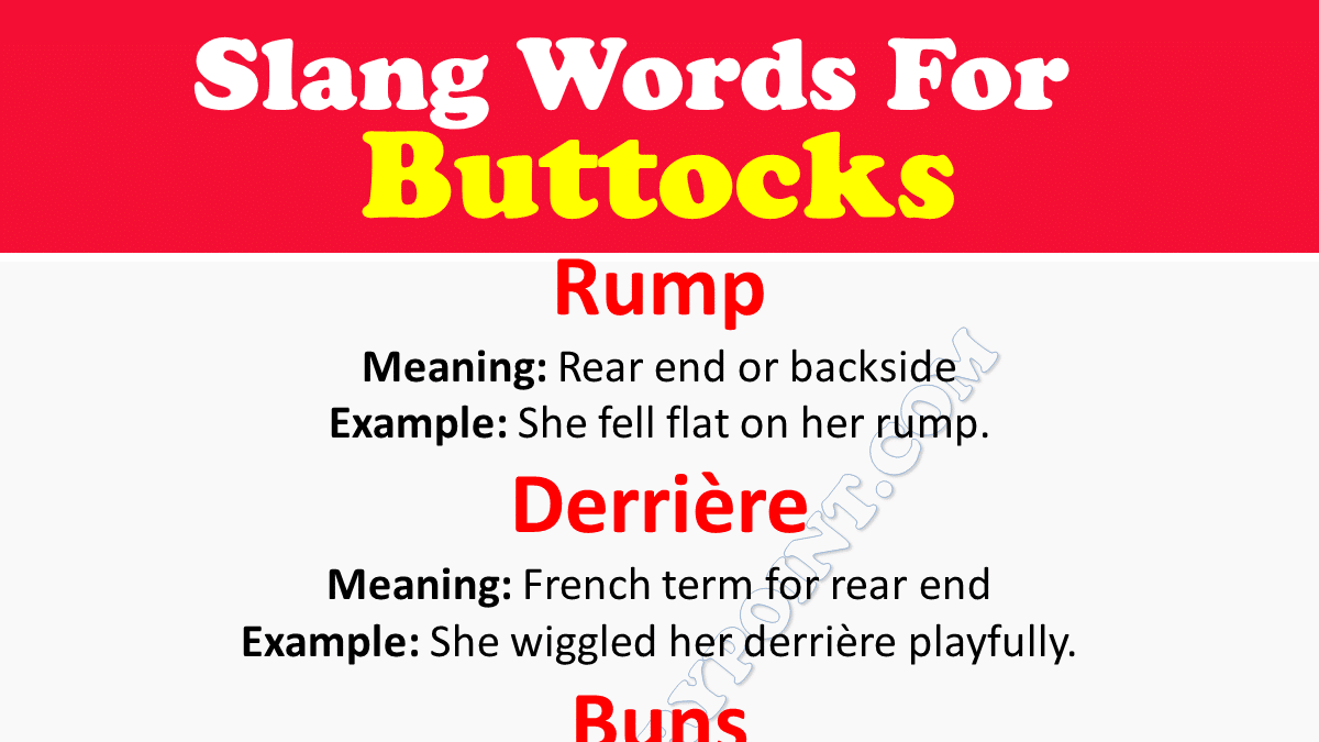 Slang Words For Buttocks
