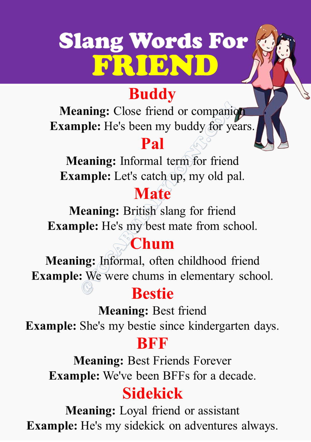 Interesting Slang Words For Friend Vocabulary Point