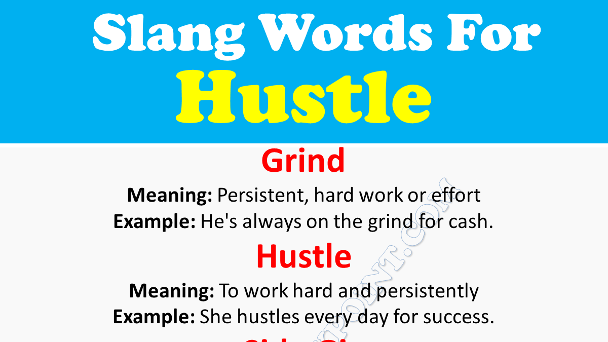 Slang Words For Hustle
