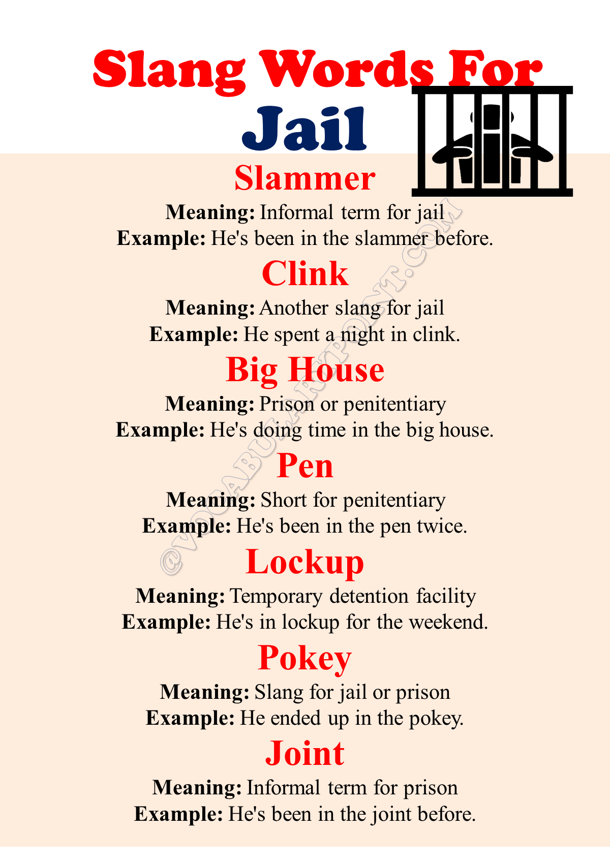 Slang Words For Jail