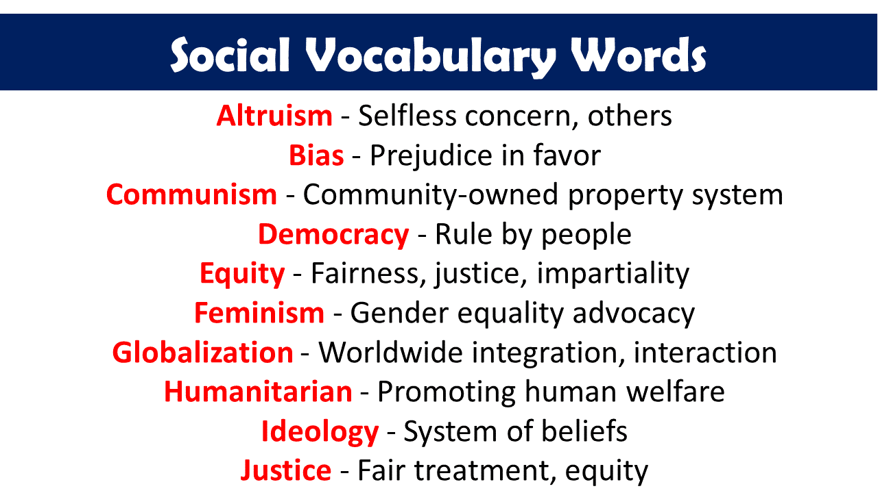 Social Vocabulary Words - Vocabulary Point