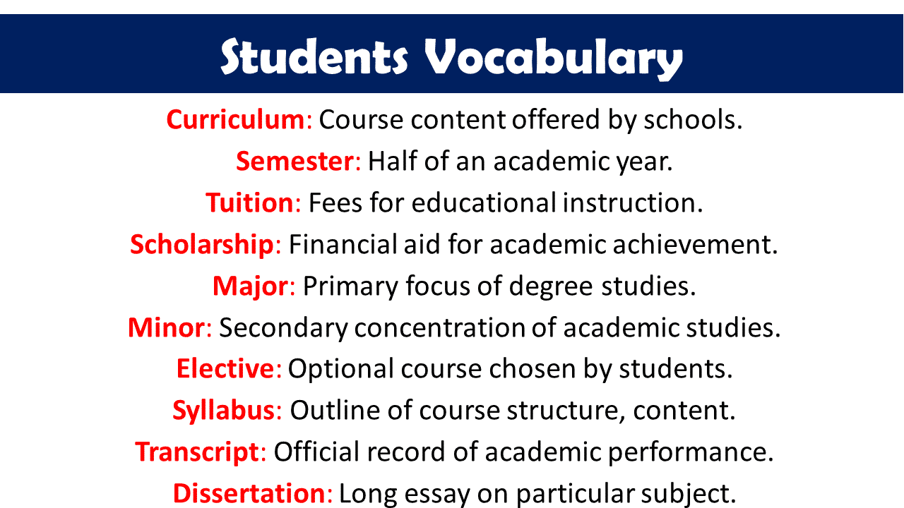 Students Vocabulary