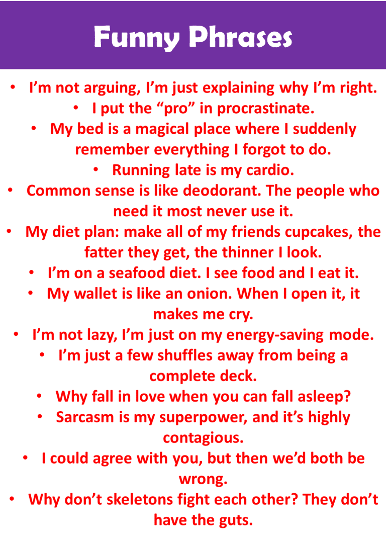 A to Z Funny Words (Comedy words and Phrases) - Vocabulary Point